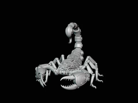 Brass Clockwork Scorpion Statue Design 1 - 3D Print Model 3D Print Model