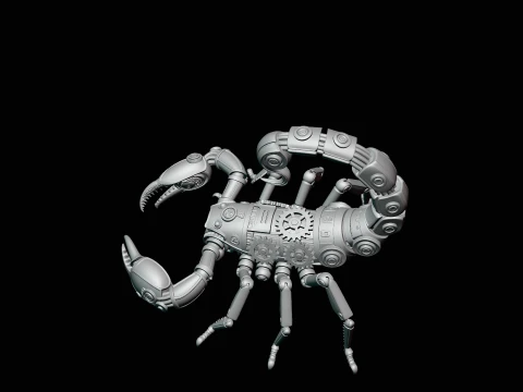 Brass Clockwork Scorpion Statue Design 1 - 3D Print Model 3D Print Model