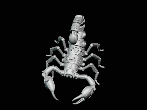 Brass Clockwork Scorpion Statue Design 1 - 3D Print Model 3D Print Model