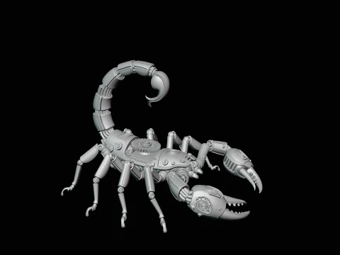 Brass Clockwork Scorpion Statue Design 2 - 3D Print Model 3D Print Model