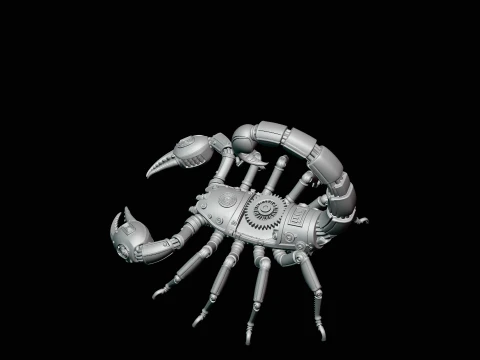 Brass Clockwork Scorpion Statue Design 2 - 3D Print Model 3D Print Model