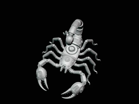 Brass Clockwork Scorpion Statue Design 2 - 3D Print Model 3D Print Model