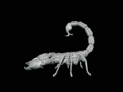 Brass Clockwork Scorpion Statue Design 3 - 3D Print Model 3D Print Model