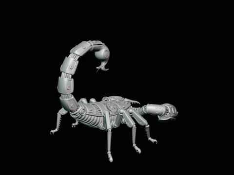 Brass Clockwork Scorpion Statue Design 3 - 3D Print Model 3D Print Model