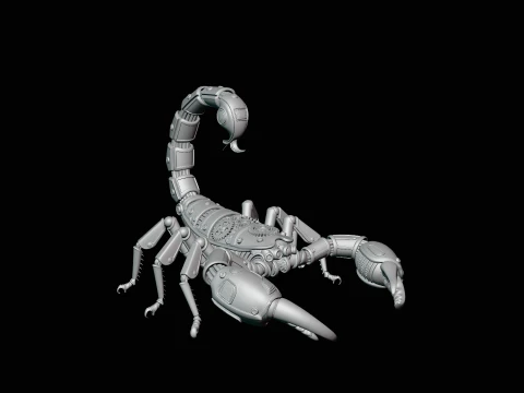 Brass Clockwork Scorpion Statue Design 3 - 3D Print Model 3D Print Model