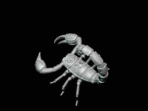 Brass Clockwork Scorpion Statue Design 3 - 3D Print Model 3D Print Model