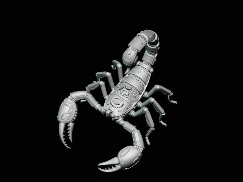 Brass Clockwork Scorpion Statue Design 3 - 3D Print Model 3D Print Model