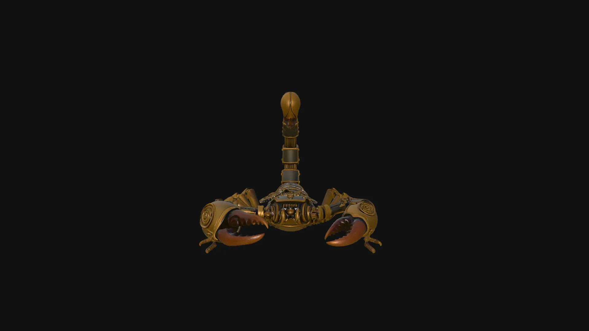 Brass Clockwork Scorpion Statue Design 4 - 3D Print Model 3D Print Model .c4d .max .obj .3ds .fbx .stl .blend 