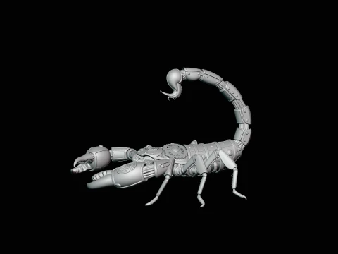 Brass Clockwork Scorpion Statue Design 4 - 3D Print Model 3D Print Model
