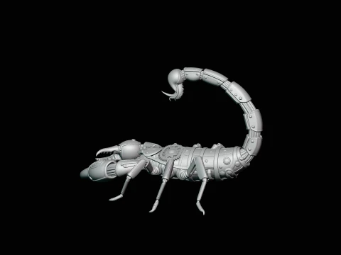 Brass Clockwork Scorpion Statue Design 4 - 3D Print Model 3D Print Model