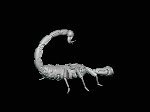 Brass Clockwork Scorpion Statue Design 4 - 3D Print Model 3D Print Model