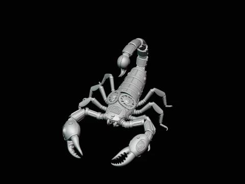 Brass Clockwork Scorpion Statue Design 4 - 3D Print Model 3D Print Model