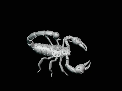 Brass Clockwork Scorpion Statue Design 4 - 3D Print Model 3D Print Model