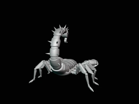 Crimson Mech Scorpion Statue Design 1 - 3D Print Model 3D Print Model