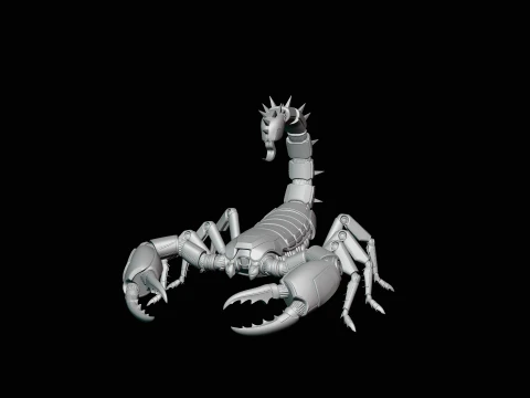 Crimson Mech Scorpion Statue Design 1 - 3D Print Model 3D Print Model