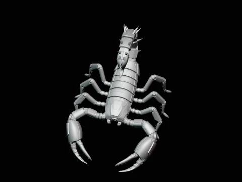 Crimson Mech Scorpion Statue Design 1 - 3D Print Model 3D Print Model