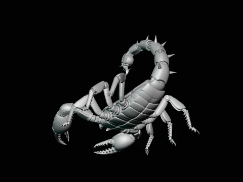 Crimson Mech Scorpion Statue Design 3 - 3D Print Model 3D Print Model