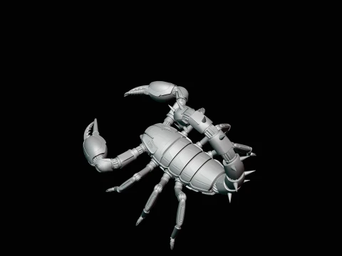 Crimson Mech Scorpion Statue Design 3 - 3D Print Model 3D Print Model