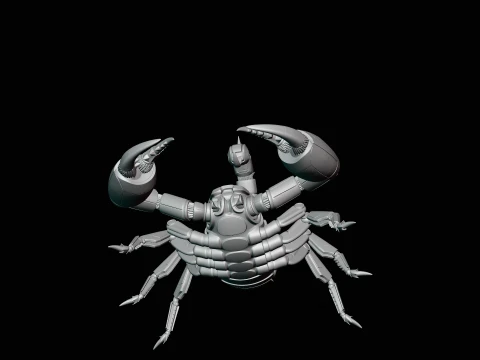 Crimson Mech Scorpion Statue Design 4 - 3D Print Model 3D Print Model