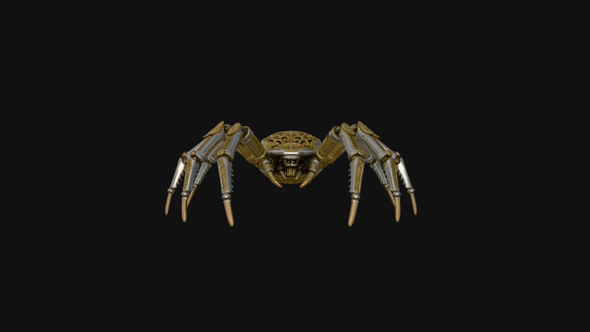 Ornate Clockwork Spider Statue Design 1 - 3D Print Model 3D Print Model .c4d .max .obj .3ds .fbx .stl .blend 