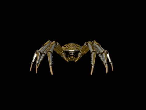 Ornate Clockwork Spider Statue Design 1 - 3D Print Model Modèles 3D en vedette