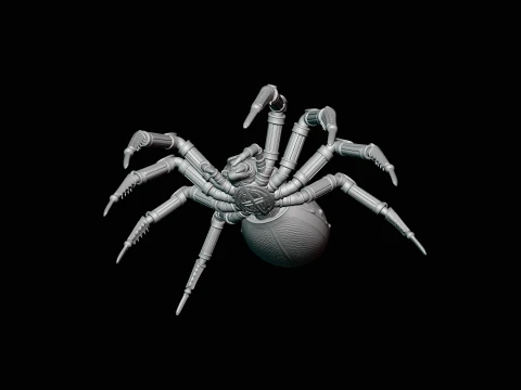 Ornate Clockwork Spider Statue Design 1 - 3D Print Model 3D Print Model