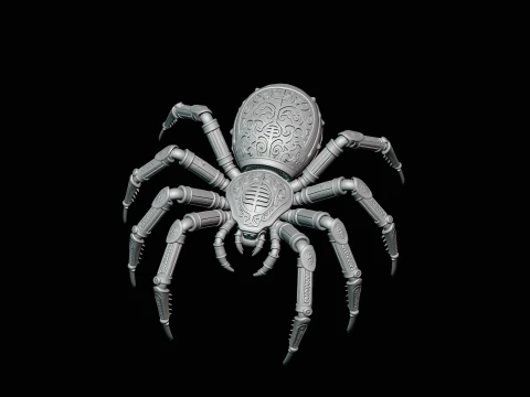 Ornate Clockwork Spider Statue Design 1 - 3D Print Model 3D Print Model