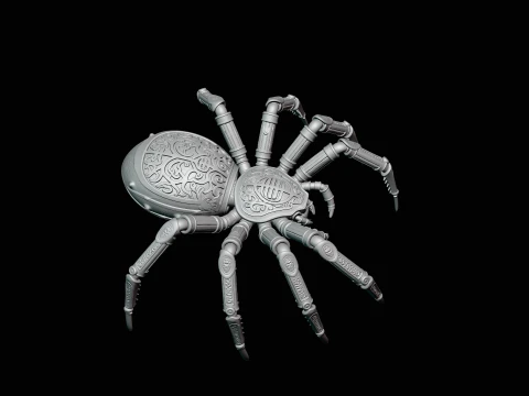 Ornate Clockwork Spider Statue Design 1 - 3D Print Model 3D Print Model