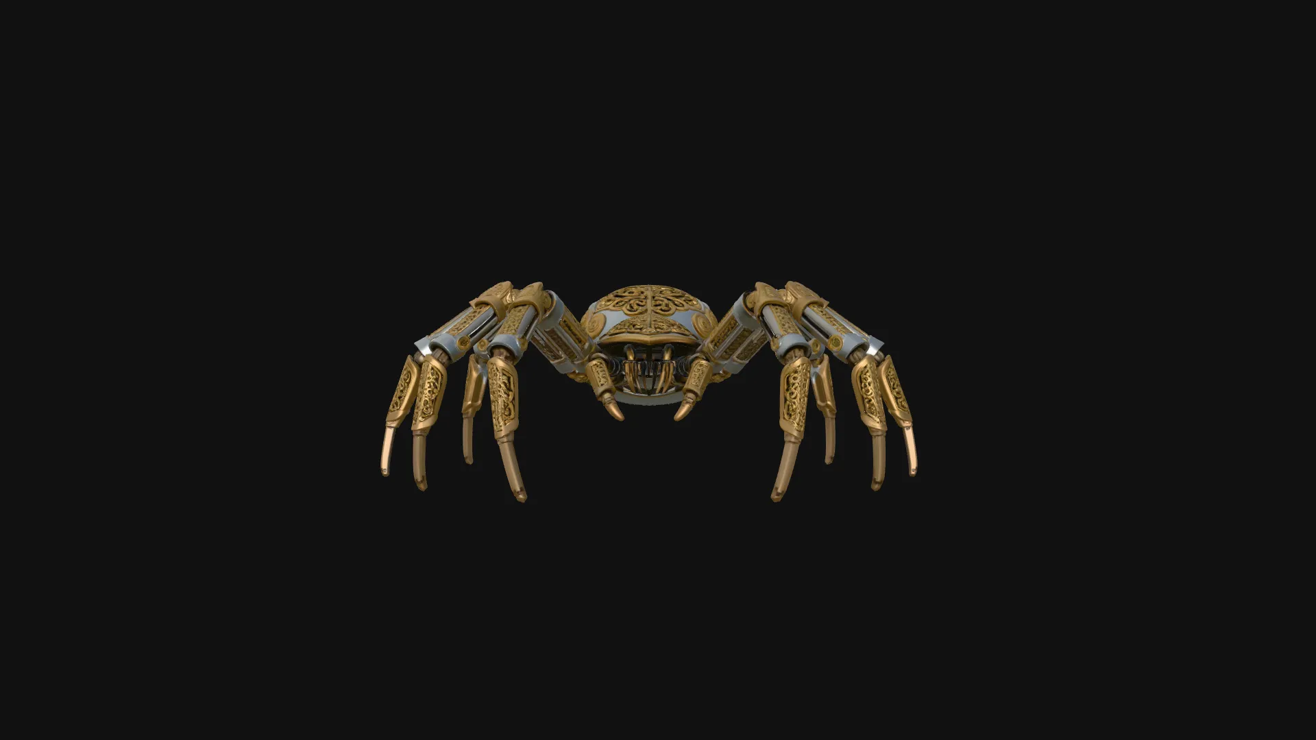 Ornate Clockwork Spider Statue Design 2 - 3D Print Model 3D Print Model .c4d .max .obj .3ds .fbx .stl .blend 