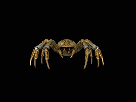 Ornate Clockwork Spider Statue Design 2 - 3D Print Model Modèles 3D en vedette