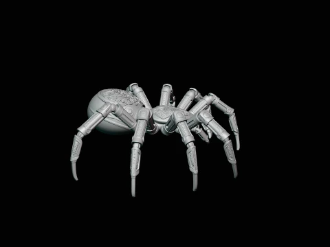 Ornate Clockwork Spider Statue Design 2 - 3D Print Model 3D Print Model