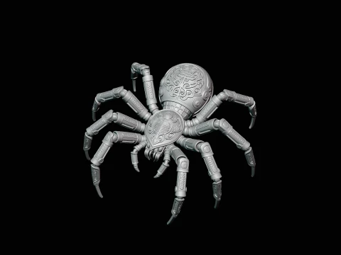 Ornate Clockwork Spider Statue Design 2 - 3D Print Model 3D Print Model