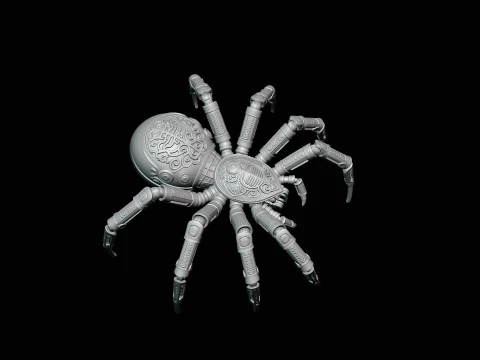 Ornate Clockwork Spider Statue Design 2 - 3D Print Model 3D Print Model