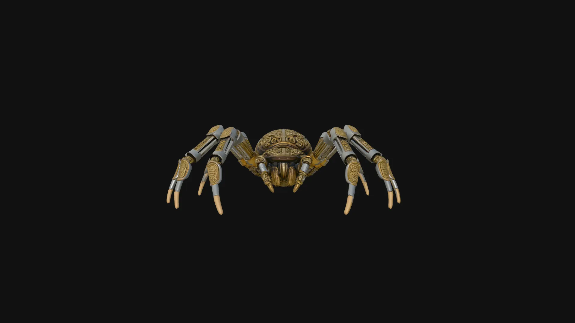 Ornate Clockwork Spider Statue Design 3 - 3D Print Model 3D Print Model .c4d .max .obj .3ds .fbx .stl .blend 