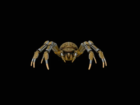Ornate Clockwork Spider Statue Design 3 - 3D Print Model Modèles 3D en vedette