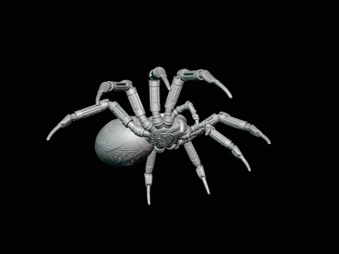 Ornate Clockwork Spider Statue Design 3 - 3D Print Model 3D Print Model