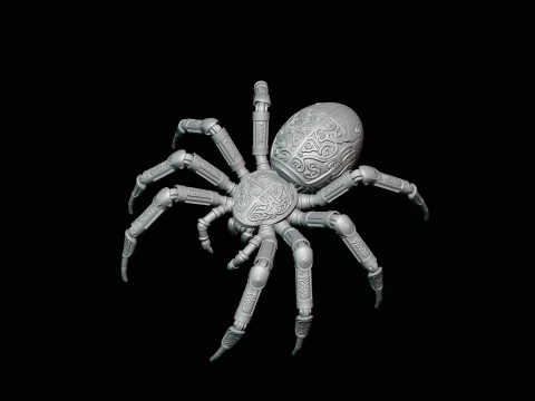 Ornate Clockwork Spider Statue Design 3 - 3D Print Model 3D Print Model