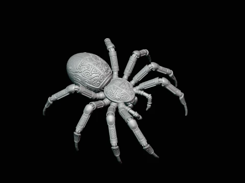 Ornate Clockwork Spider Statue Design 3 - 3D Print Model 3D Print Model