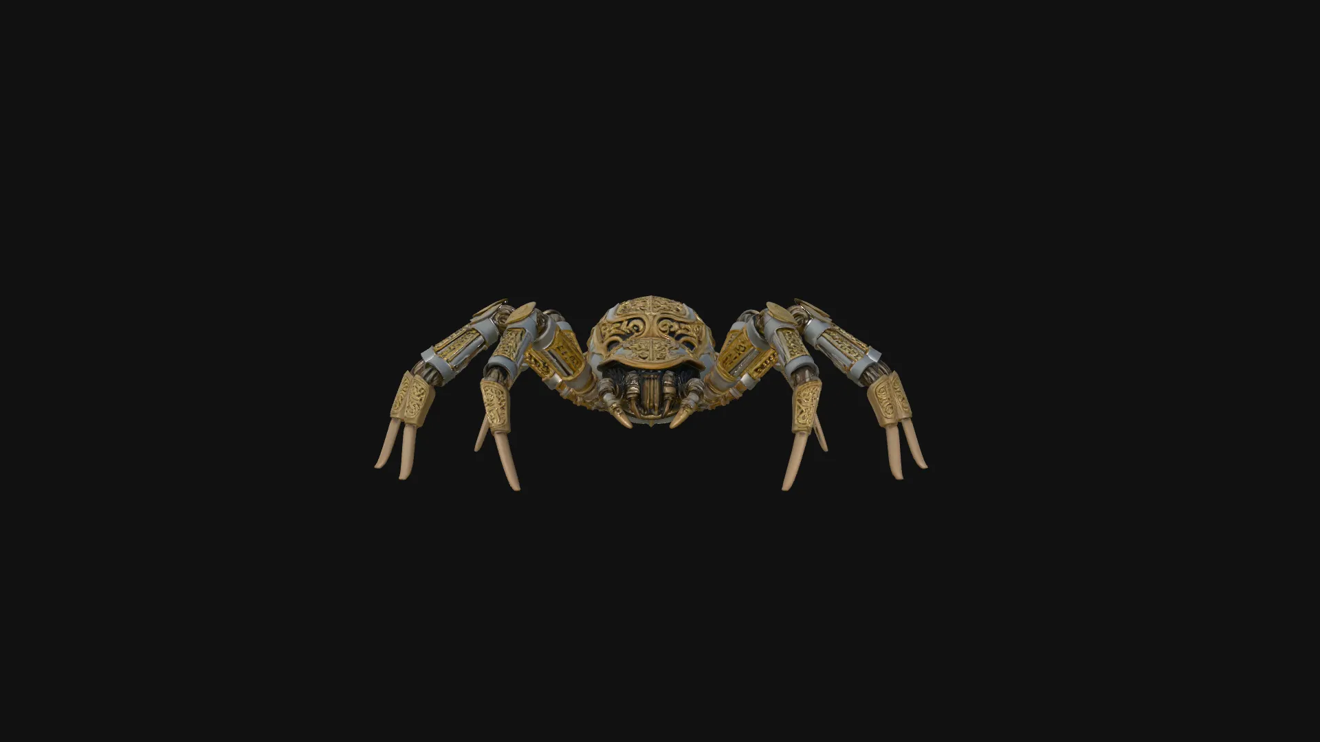 Ornate Clockwork Spider Statue Design 4 - 3D Print Model 3D Print Model .c4d .max .obj .3ds .fbx .stl .blend 