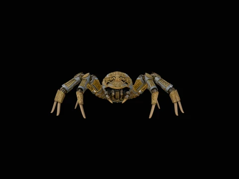 Ornate Clockwork Spider Statue Design 4 - 3D Print Model Modèles 3D en vedette