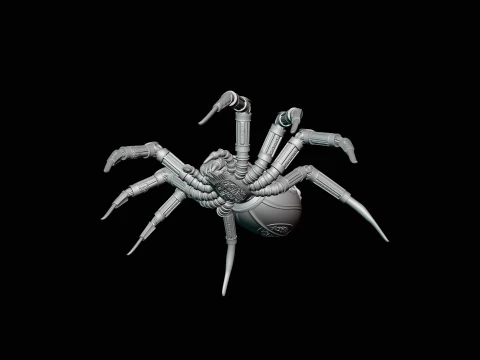 Ornate Clockwork Spider Statue Design 4 - 3D Print Model 3D Print Model