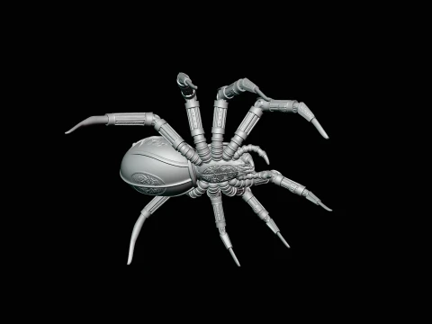 Ornate Clockwork Spider Statue Design 4 - 3D Print Model 3D Print Model