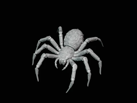 Ornate Clockwork Spider Statue Design 4 - 3D Print Model 3D Print Model