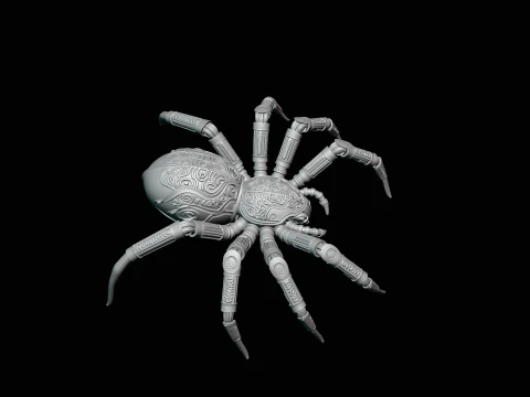 Ornate Clockwork Spider Statue Design 4 - 3D Print Model 3D Print Model