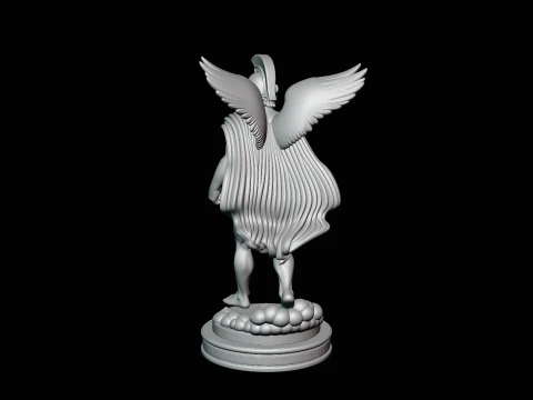 Messenger God with Caduceus Statue Design 1 - 3D Print Model 3D Print Model