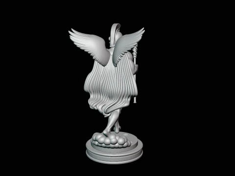 Messenger God with Caduceus Statue Design 1 - 3D Print Model 3D Print Model