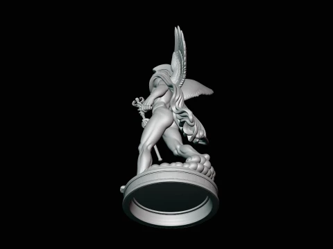 Messenger God with Caduceus Statue Design 1 - 3D Print Model 3D Print Model