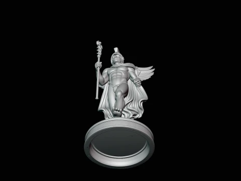 Messenger God with Caduceus Statue Design 1 - 3D Print Model 3D Print Model