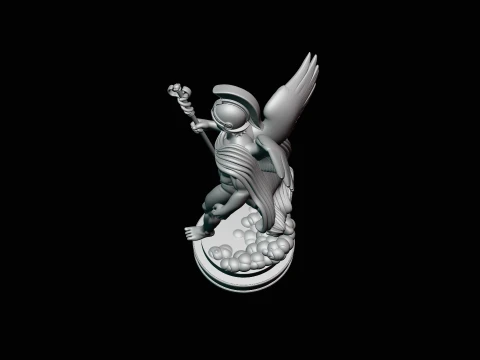 Messenger God with Caduceus Statue Design 1 - 3D Print Model 3D Print Model