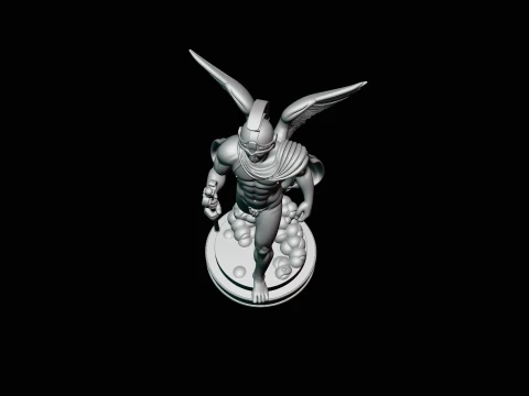 Messenger God with Caduceus Statue Design 1 - 3D Print Model 3D Print Model
